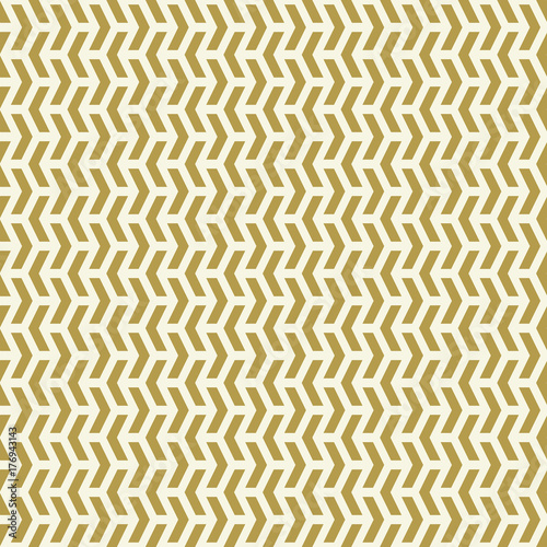 Geometric vector pattern with golden arrows. Geometric modern ornament. Seamless abstract background