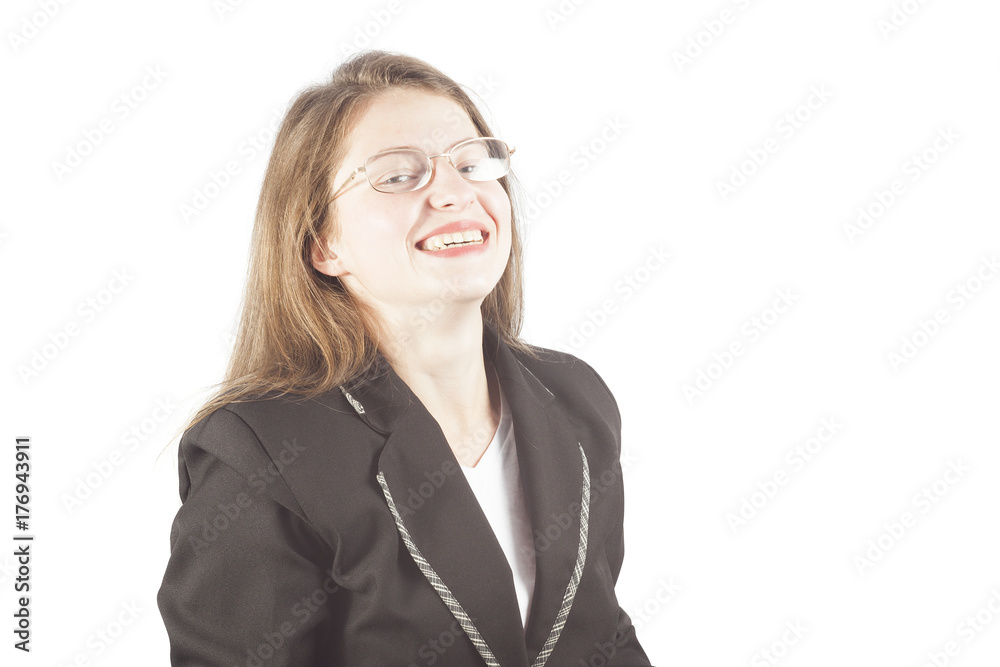 business woman laughing and smiling
