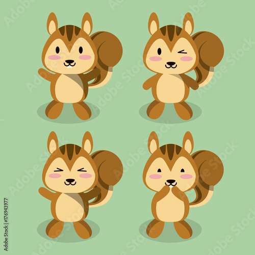 Cute squirrel icons icon vector illustration graphic design © Jemastock