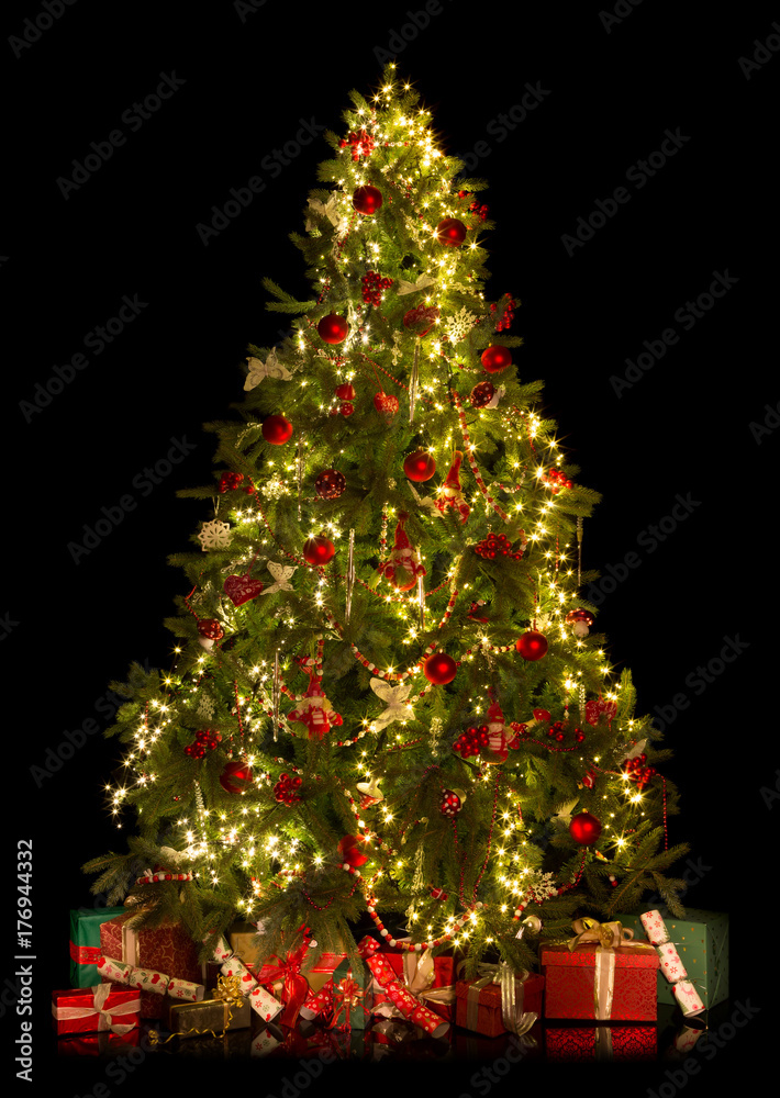 Christmas tree isolated on black