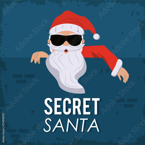 Secret santa cartoon icon vector illustration graphic design