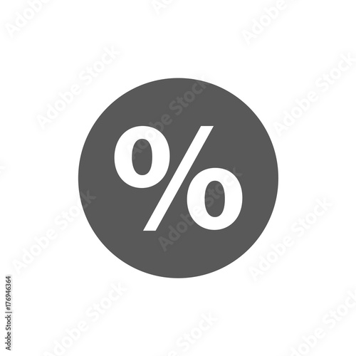 Percent sign vector icon simple