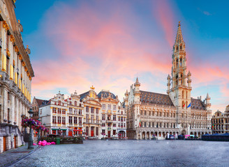 Handdoek met foto Brussel Verlaten Grote Markt in Brussel  © TTstudio