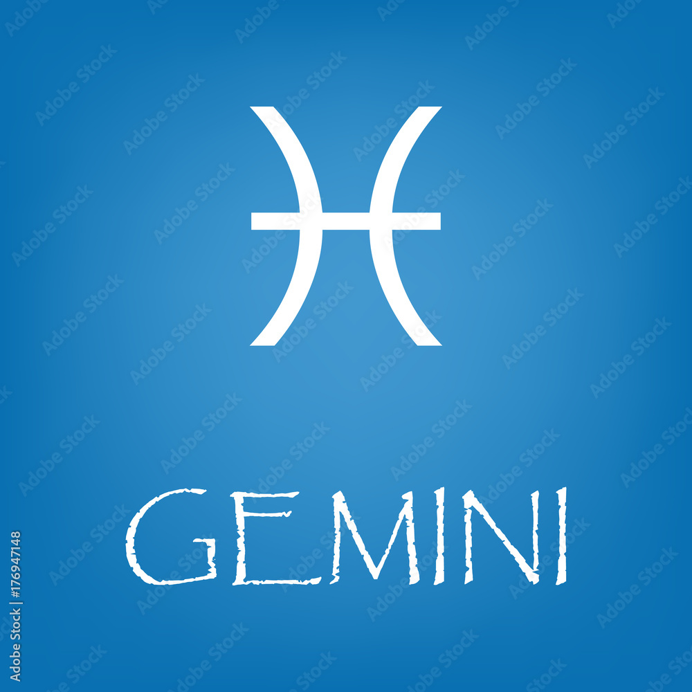 Obraz premium Gemini zodiac sign icon vector simple