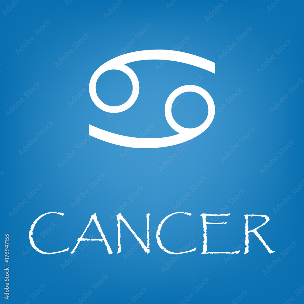 Obraz premium Cancer zodiac sign icon vector simple