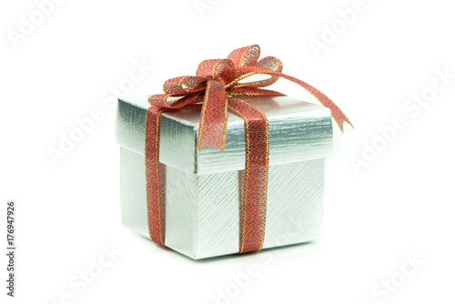 Beautiful gift box on white background..