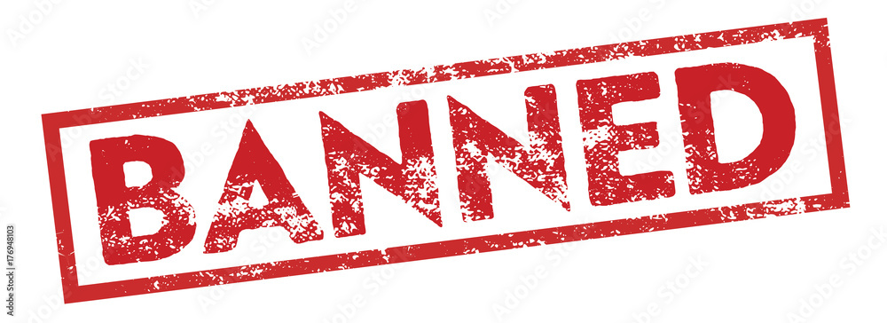 banned square sign stamp