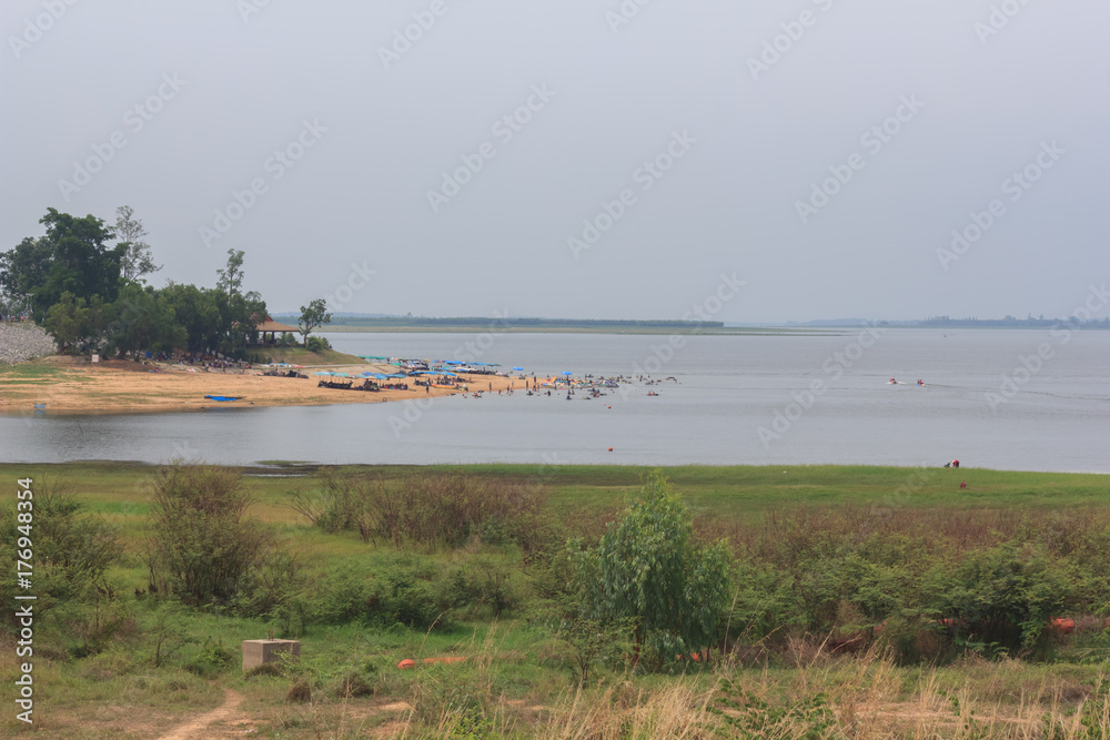 Dam in the dry season of Thailand.