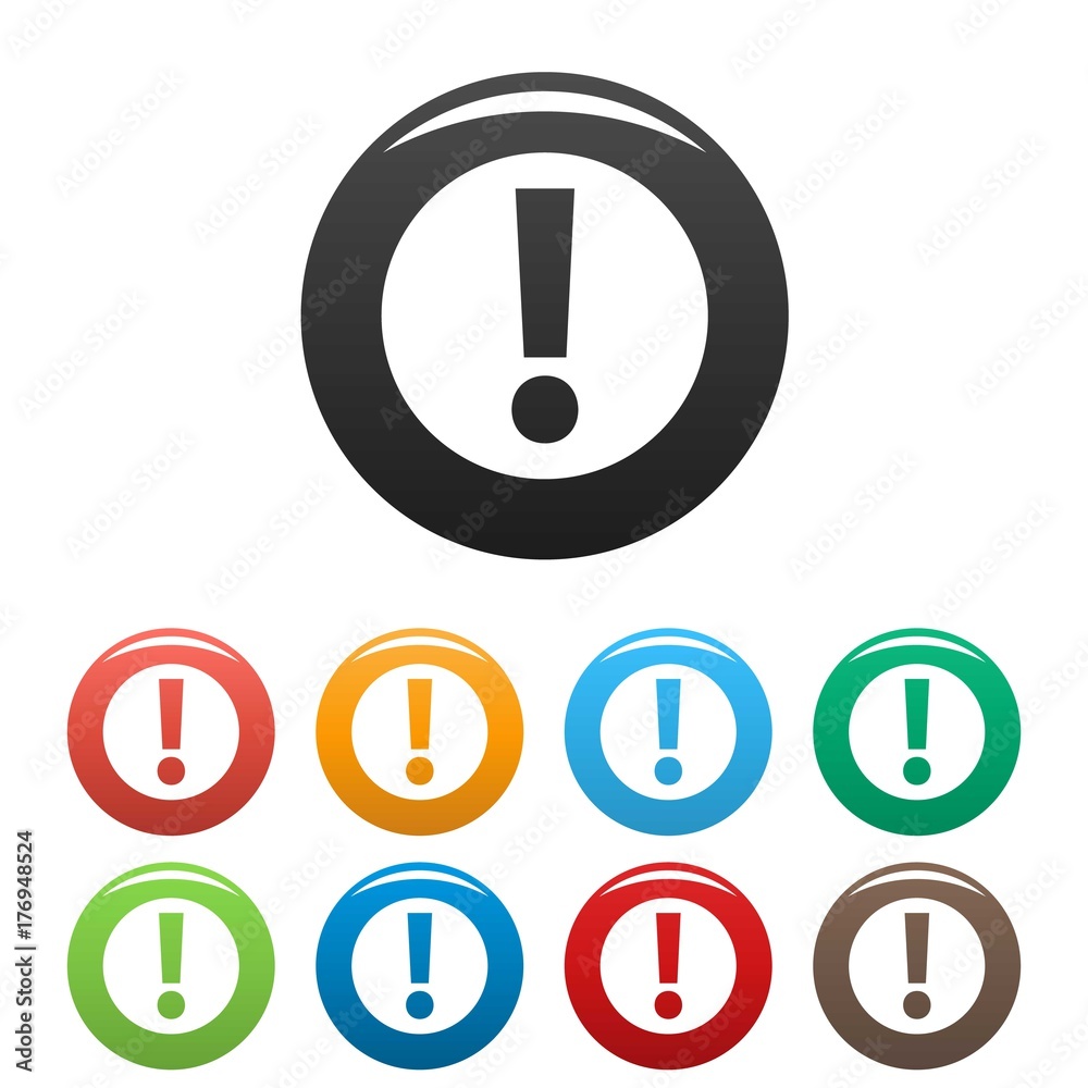 Exclamation point icons set vector