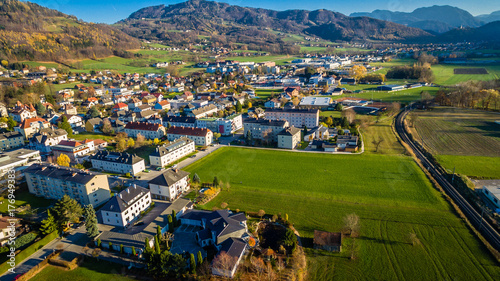 Kirchdorf, Krems, Öberösterreich, Luftaufnahme photo