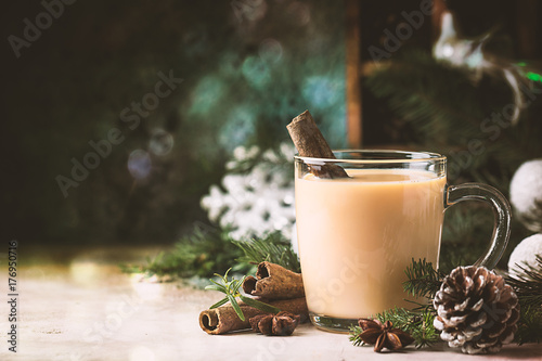 Traditional winter eggnog photo