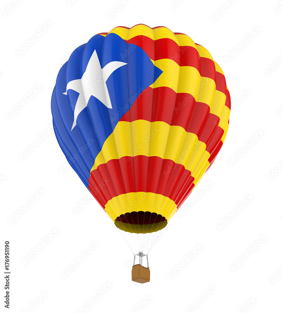 Fototapeta premium Hot Air Balloon with Flag of Catalonia