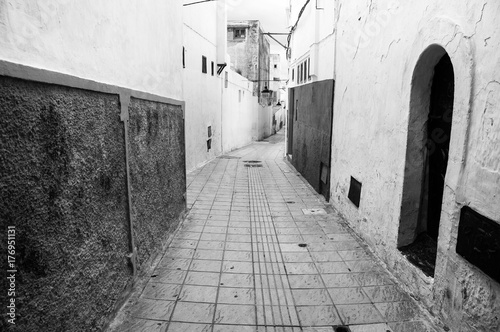 Empty streets of old town Rabat medina  Morocco