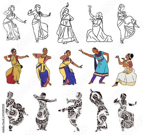 indian dancers silhouettes