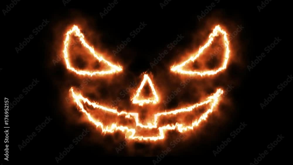 Halloween eye fire in PNG format with ALPHA transparency channel isolated on black background