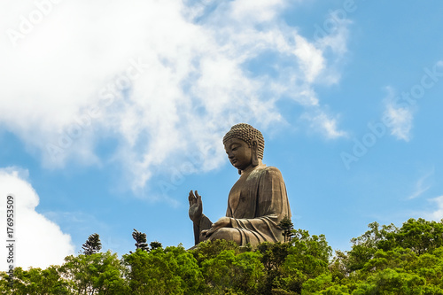 Beautiful view of the Giant Buddha in Hong Kong