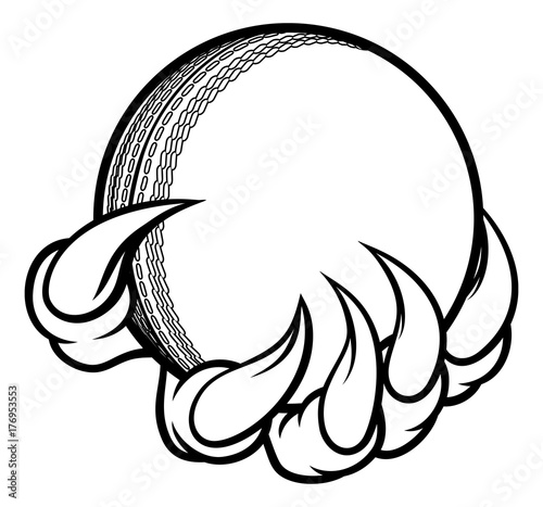 Monster or animal claw holding Cricket Ball