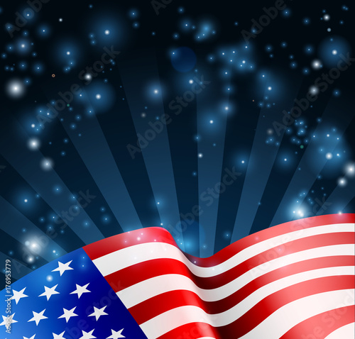 American Flag Design Backgr...