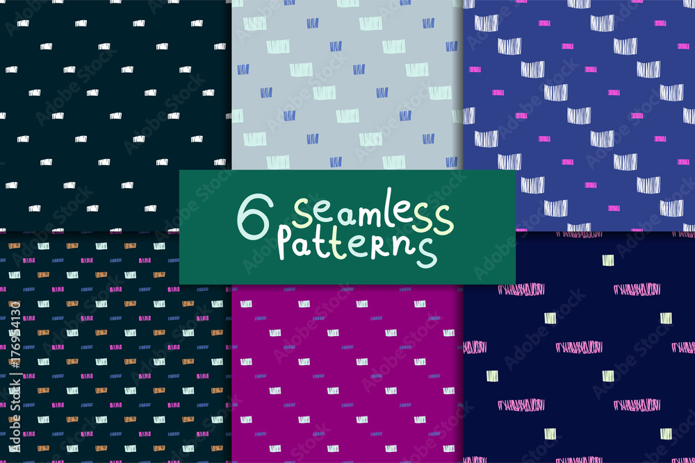 Abstract seamless pattern set