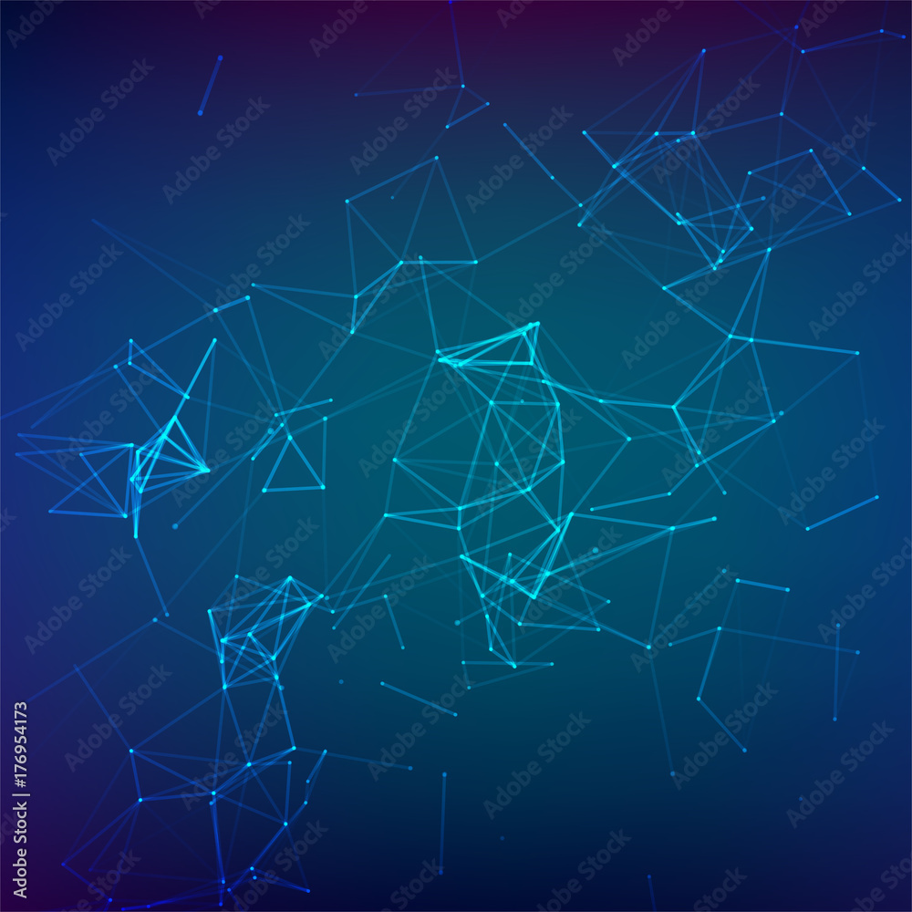 Abstract vector particles and lines.