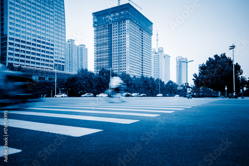 in tianjin city china blue toned.