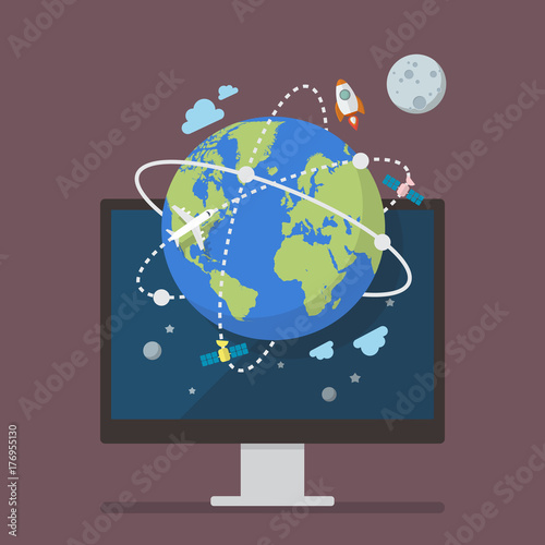 Global network connection from computer screen