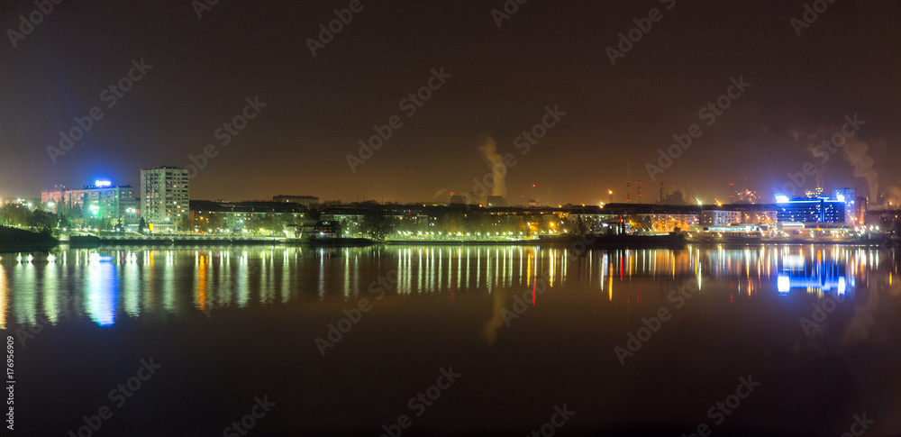 Night view of the embankment of Nizhny Tagil. Russia