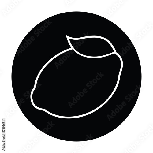 Lemon black and white vector illustration