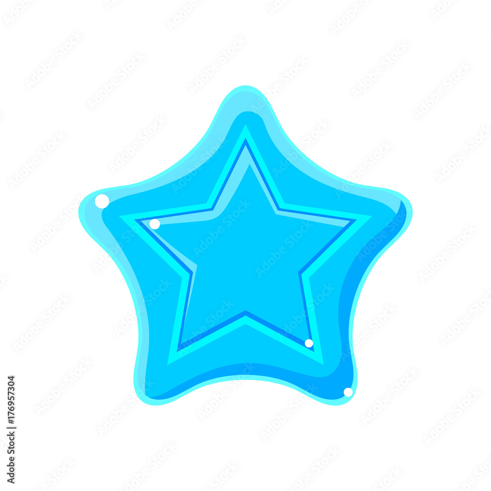 Light blue cartoon glossy star vector Illustration Light blue cartoon glossy star vector Illustration