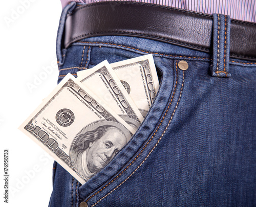 dollars sticking out of his pocket jeans men