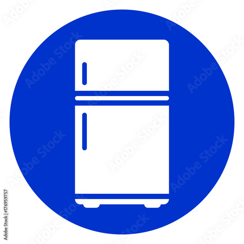 refrigerator blue circle icon