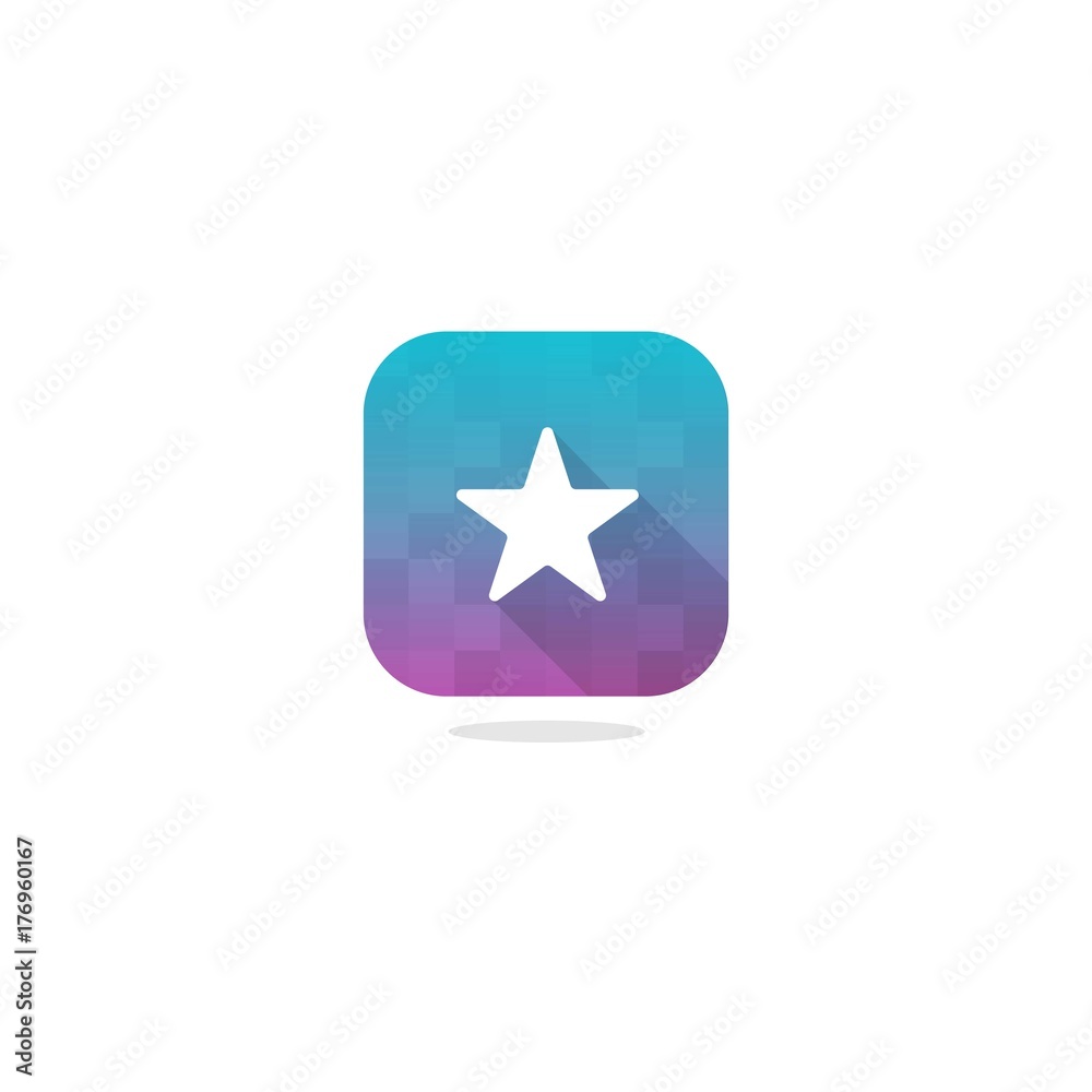 Star Modern Icon with Long Shadow Star Modern Icon with Long Shadow