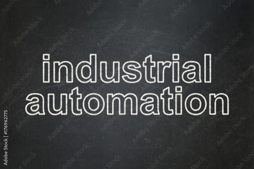 Plakat Industry concept: Industrial Automation on chalkboard background