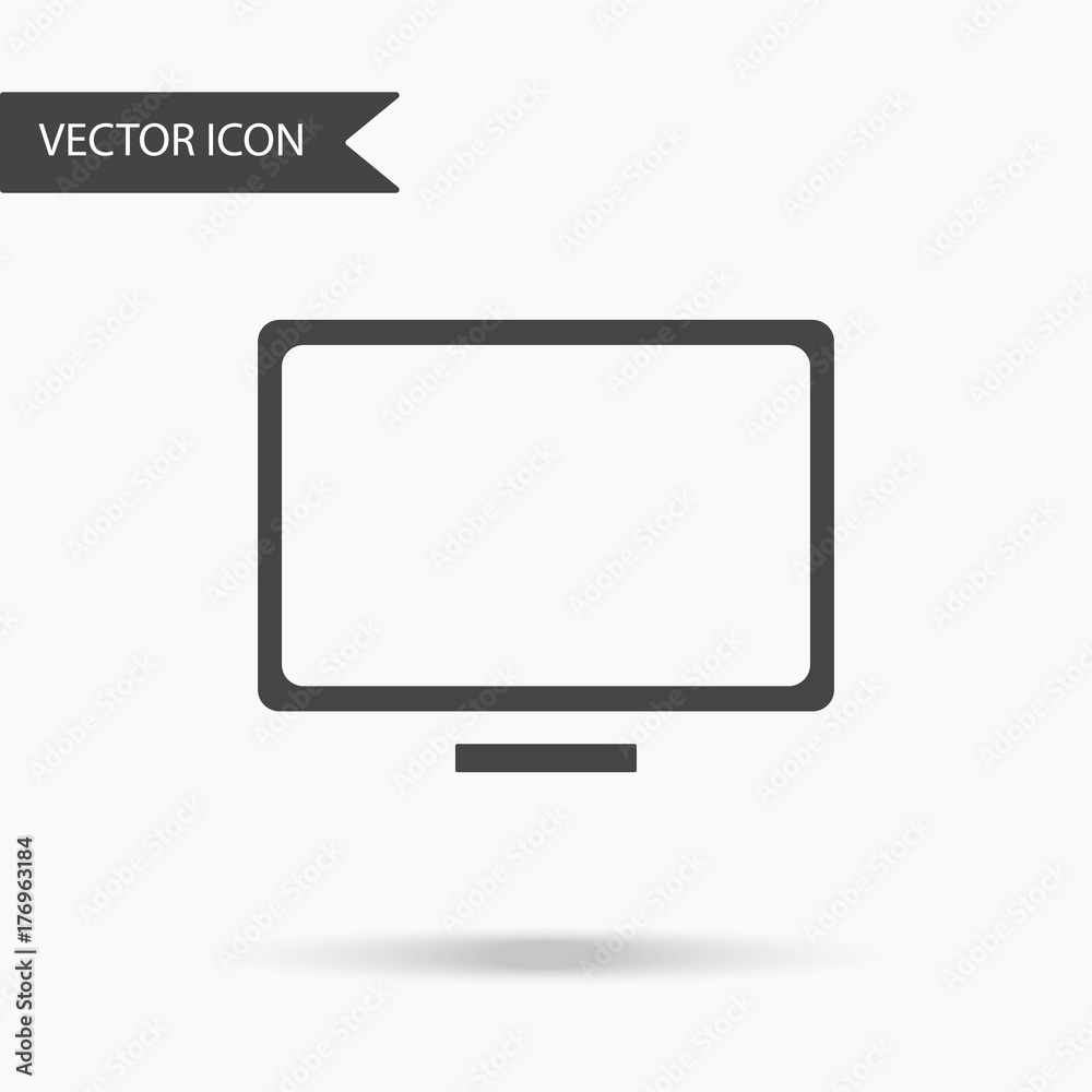 Modern and simple flat vector illustration. Computer monitor icon. Image for website, presentation, application, interface