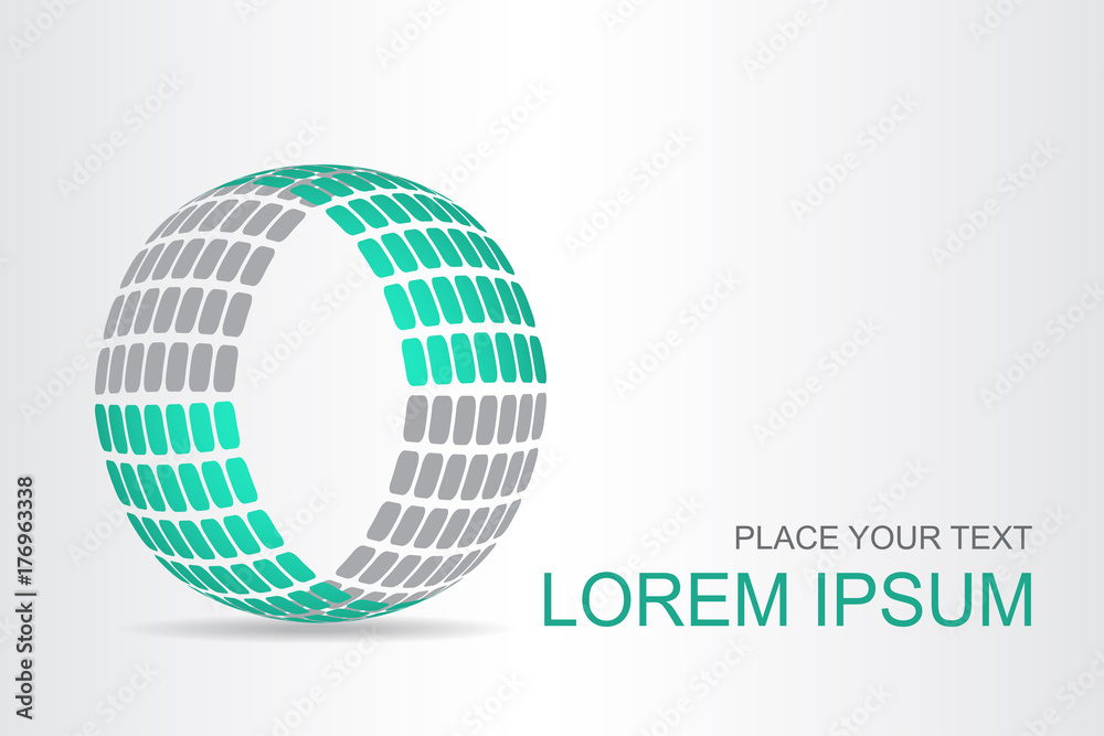 Logo stylized spherical surface with abstract shapes Logo stylized spherical surface with abstract shapes