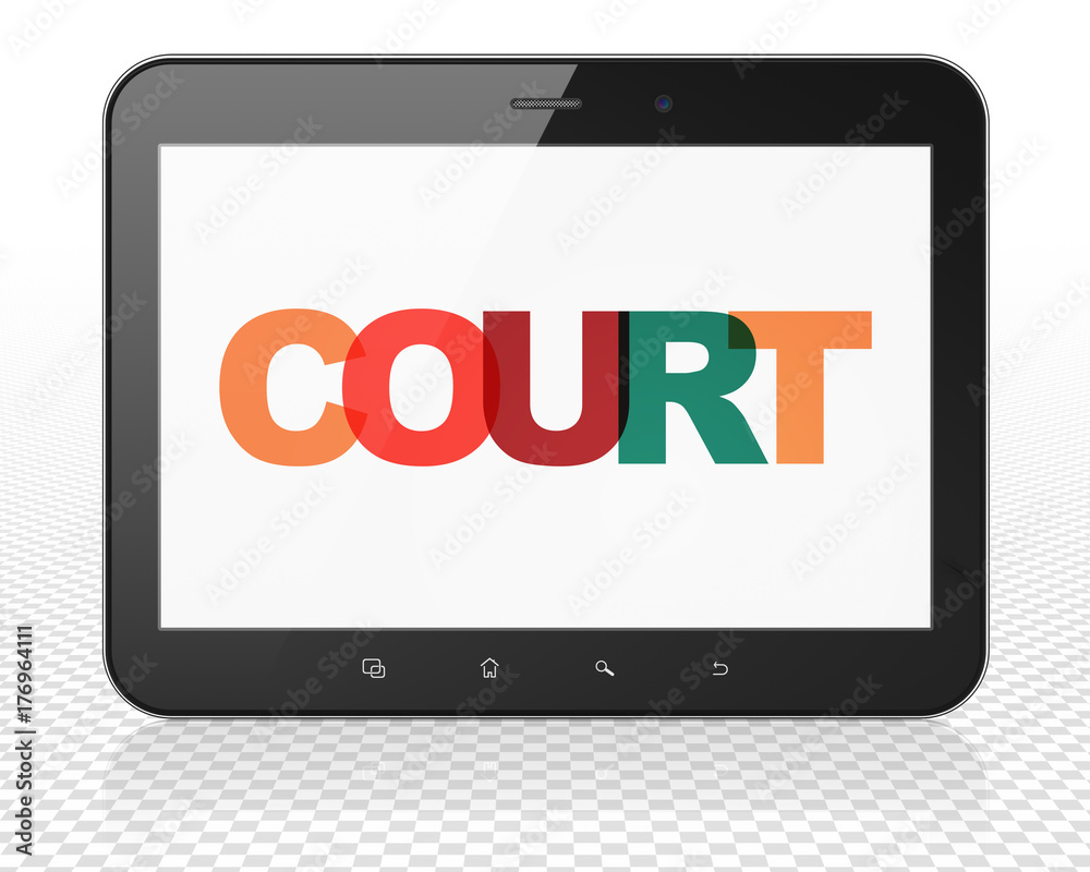 Law concept: Tablet Pc Computer with Court on display Law concept: Tablet Pc Computer with Court on display