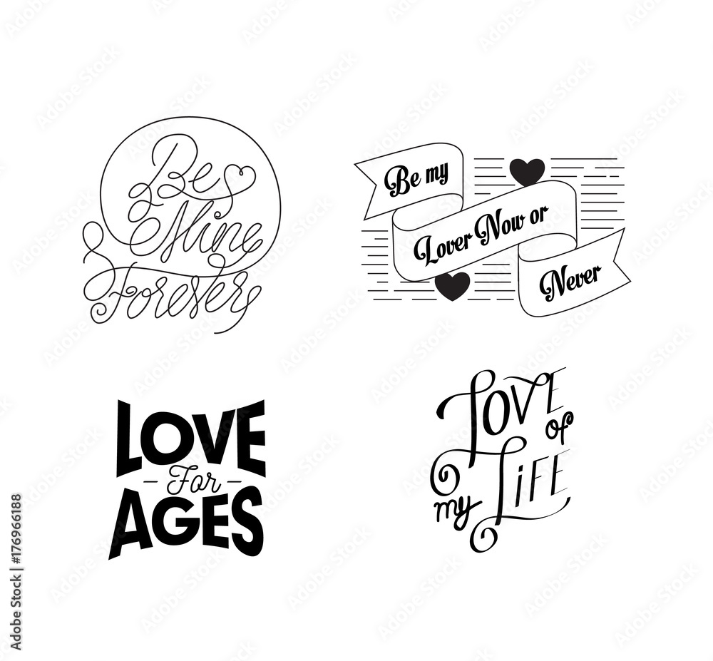 Valentine's day logo collection. Vector illustration.