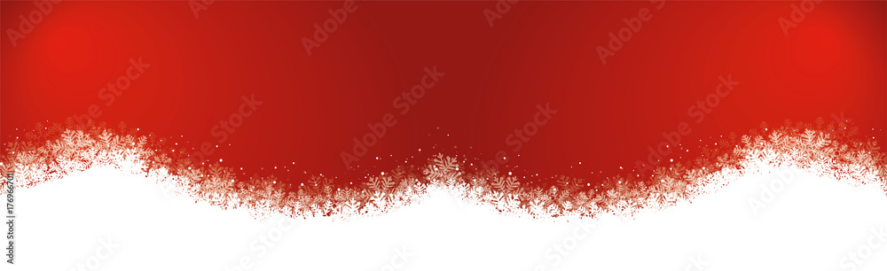 Roter Hintergrund Panorama Schneeflocken