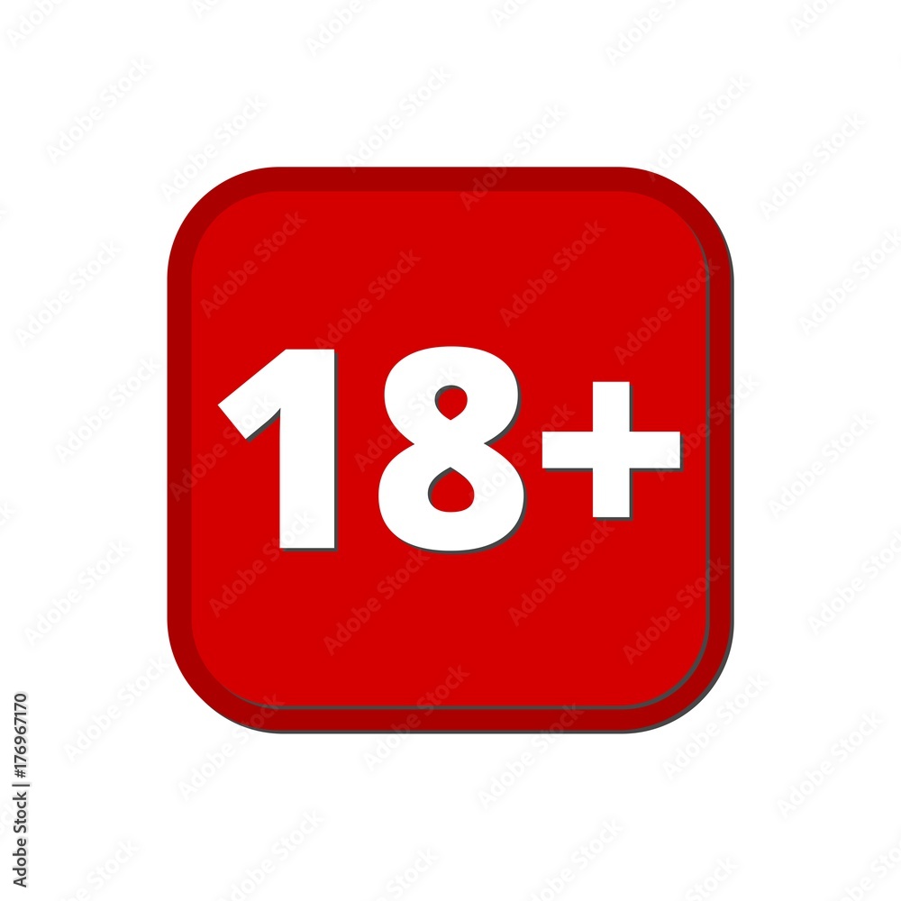 18+ age restriction sign, Vector eighteen icon 18+ age restriction sign, Vector eighteen icon