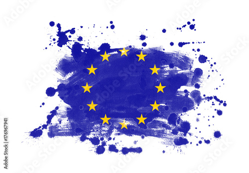 European Union flag grunge painted background