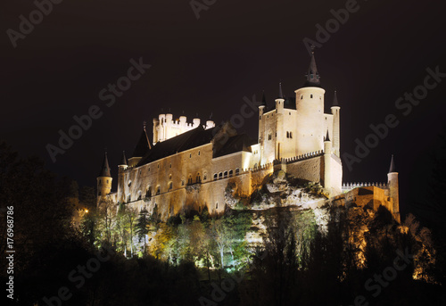  midnight view of Alcazar of Segovia