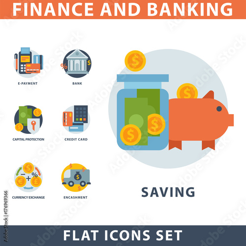 Money finanse banking safety icons business currency card financial deposit bank payment vector illustration.