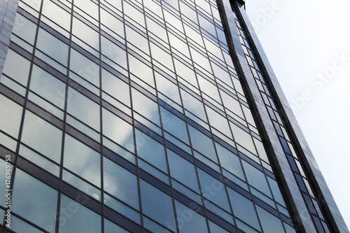 Modern building. Modern office building with facade of glass.