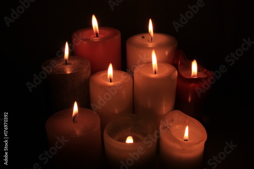 Group of burning candles