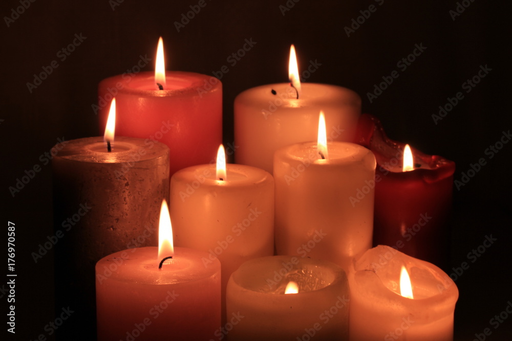 Group of burning candles