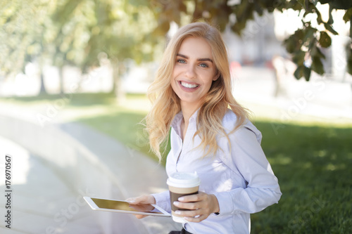 Young beautiful woman with ...