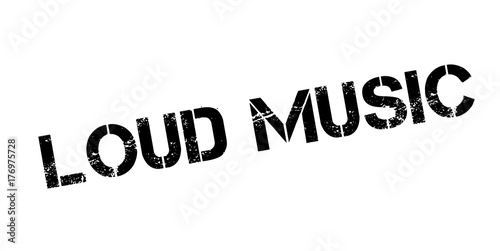 Loud Music rubber stamp. Grunge design with dust scratches. Effects can be easily removed for a clean, crisp look. Color is easily changed.
