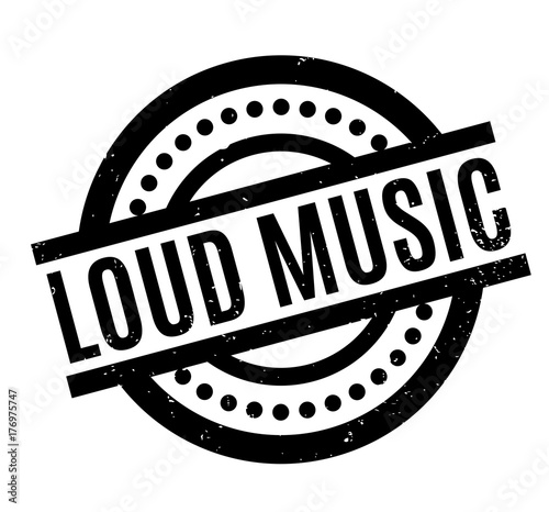 Loud Music rubber stamp. Grunge design with dust scratches. Effects can be easily removed for a clean, crisp look. Color is easily changed.