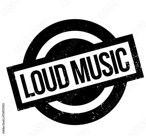 Loud Music rubber stamp. Grunge design with dust scratches. Effects can be easily removed for a clean, crisp look. Color is easily changed.