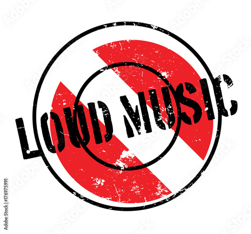 Loud Music rubber stamp. Grunge design with dust scratches. Effects can be easily removed for a clean, crisp look. Color is easily changed.